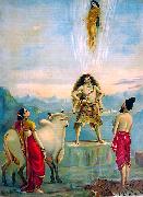 Raja Ravi Varma Ganga vatram or Descent of Ganga oil painting reproduction
